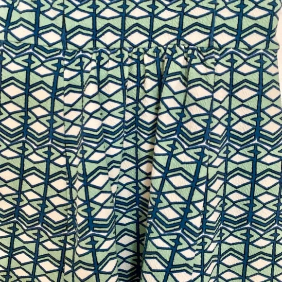 Anthropologie Maeve Blue Green White Geometric V Neck Sleeveless Dress Size 8P - Picture 3 of 10